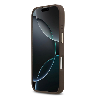 Apple iPhone 17 Kılıf Guess Orjinal Lisanslı M-safe Şarj Özellikli Sıcak Baskılı Yazı Logolu PU Deri Peony Kapak - 15