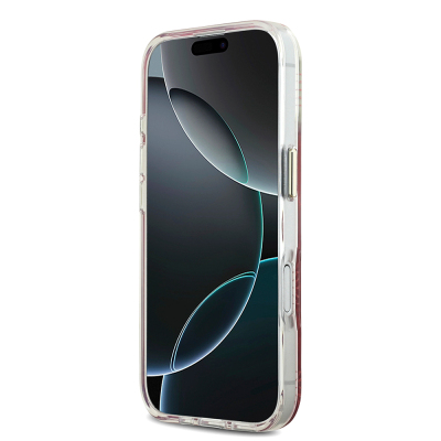 Apple iPhone 17 Kılıf Guess Orjinal Lisanslı M-safe Şarj Özellikli Simli Peony Desenli Silikon Kapak - 14