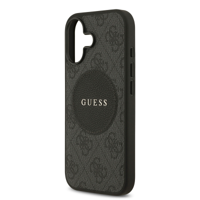 Apple iPhone 17 Kılıf Guess Orjinal Lisanslı M-safe Şarj Özellikli Yazı Logolu Circle Classic Kapak - 7