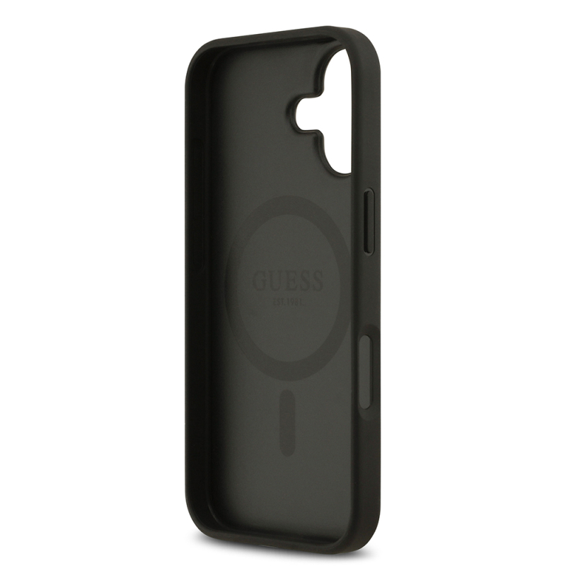 Apple iPhone 17 Kılıf Guess Orjinal Lisanslı M-safe Şarj Özellikli Yazı Logolu Circle Classic Kapak - 8