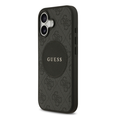 Apple iPhone 17 Kılıf Guess Orjinal Lisanslı M-safe Şarj Özellikli Yazı Logolu Circle Classic Kapak - 9