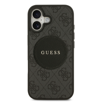 Apple iPhone 17 Kılıf Guess Orjinal Lisanslı M-safe Şarj Özellikli Yazı Logolu Circle Classic Kapak - 10