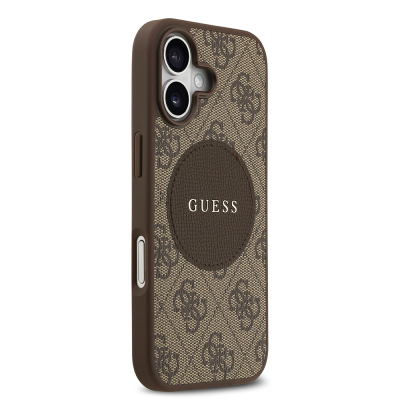 Apple iPhone 17 Kılıf Guess Orjinal Lisanslı M-safe Şarj Özellikli Yazı Logolu Circle Classic Kapak - 13