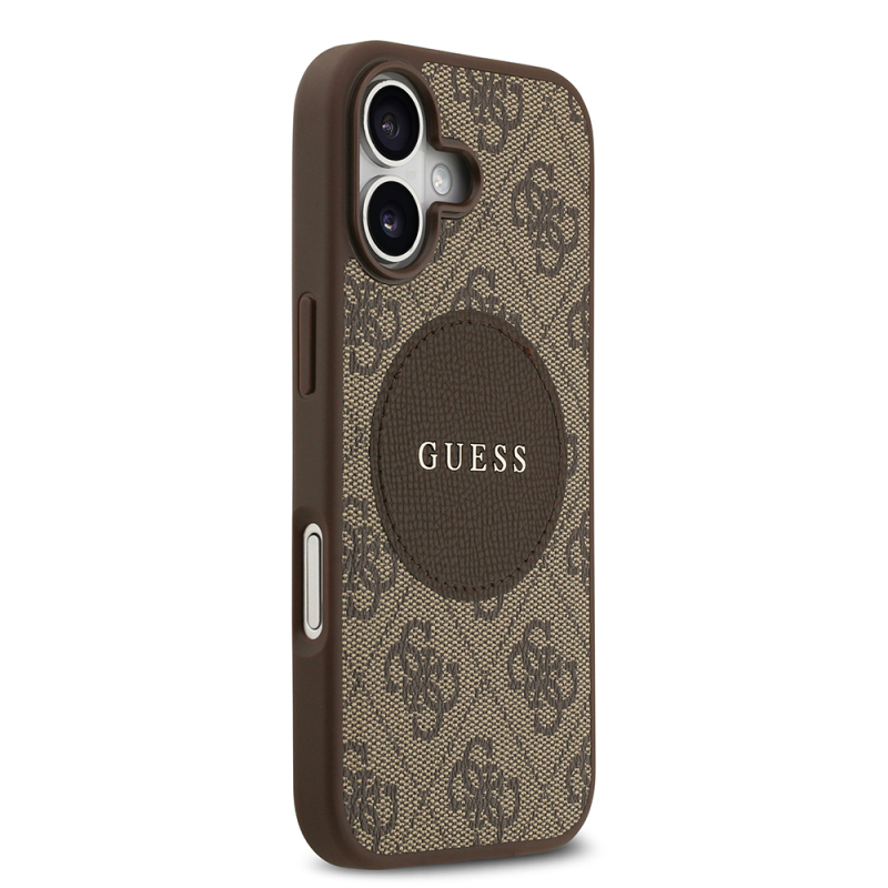 Apple iPhone 17 Kılıf Guess Orjinal Lisanslı M-safe Şarj Özellikli Yazı Logolu Circle Classic Kapak - 13