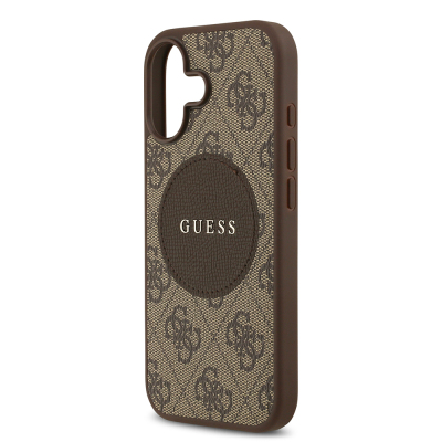 Apple iPhone 17 Kılıf Guess Orjinal Lisanslı M-safe Şarj Özellikli Yazı Logolu Circle Classic Kapak - 15