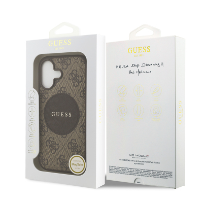 Apple iPhone 17 Kılıf Guess Orjinal Lisanslı M-safe Şarj Özellikli Yazı Logolu Circle Classic Kapak - 24