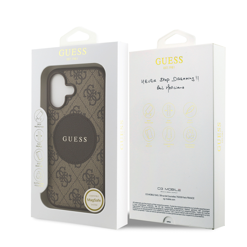 Apple iPhone 17 Kılıf Guess Orjinal Lisanslı M-safe Şarj Özellikli Yazı Logolu Circle Classic Kapak - 24