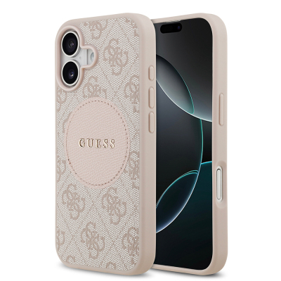 Apple iPhone 17 Kılıf Guess Orjinal Lisanslı M-safe Şarj Özellikli Yazı Logolu Circle Classic Kapak - 4