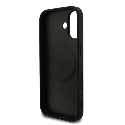Apple iPhone 17 Kılıf Guess Orjinal Lisanslı M-safe Şarj Özellikli Yazı Logolu PU Deri Kapak - 6