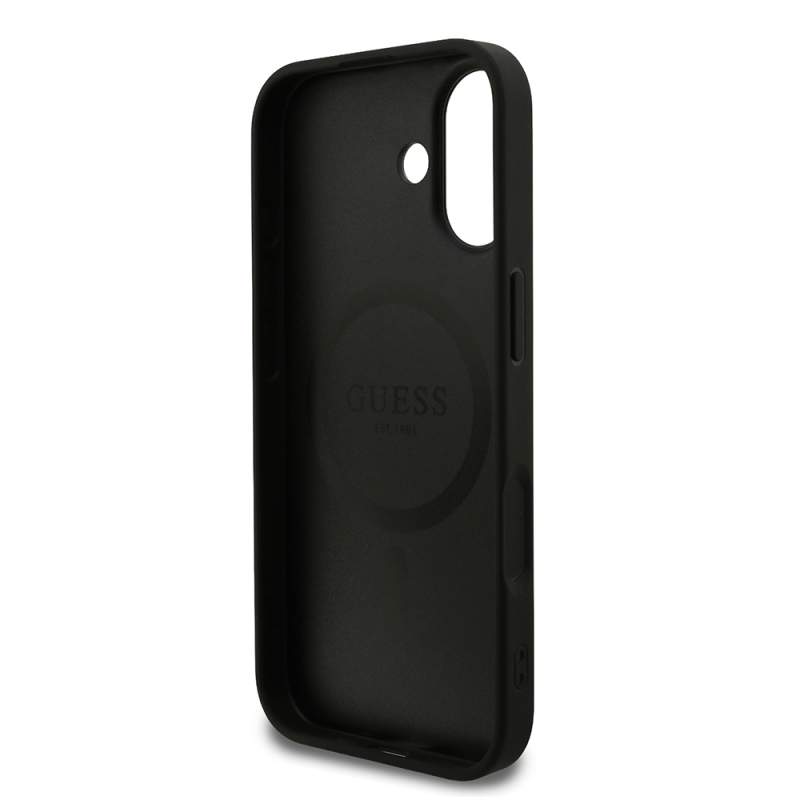 Apple iPhone 17 Kılıf Guess Orjinal Lisanslı M-safe Şarj Özellikli Yazı Logolu PU Deri Kapak - 6