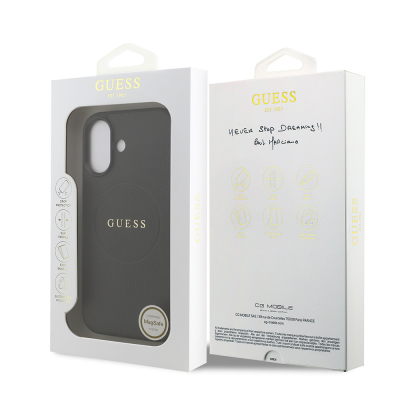 Apple iPhone 17 Kılıf Guess Orjinal Lisanslı M-safe Şarj Özellikli Yazı Logolu PU Deri Kapak - 9
