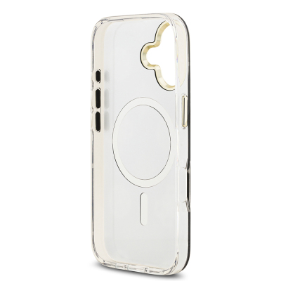 Apple iPhone 17 Kılıf Guess Orjinal Lisanslı Metal Kamera Çerçeveli Simli Aynalı Kapak - 16