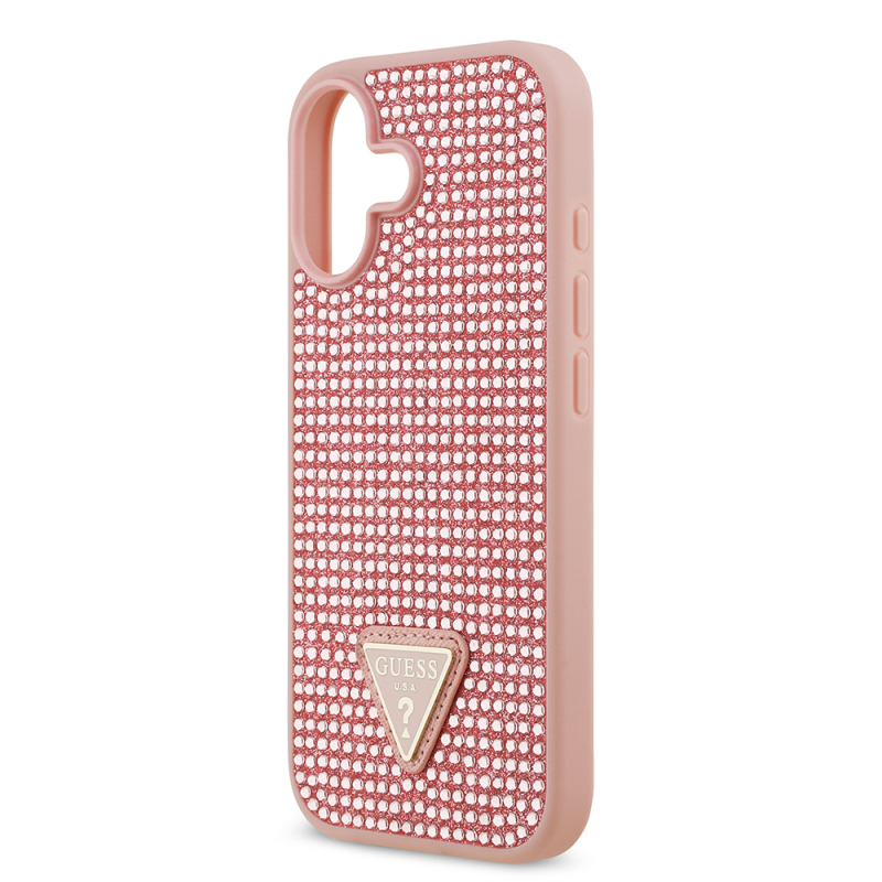 Apple iPhone 17 Kılıf Guess Orjinal Lisanslı Taşlı Arka Yüzey Üçgen Logolu Kapak - 24