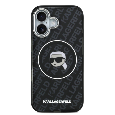 Apple iPhone 17 Kılıf Karl Lagerfeld Orjinal Lisanslı IML Baskılı KL Heads Kapak - 4