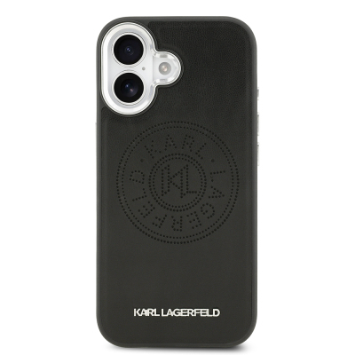 Apple iPhone 17 Kılıf Karl Lagerfeld Orjinal Lisanslı M-safe Şarj Özellikli Delikli Tasarım Metal Logolu PU Deri Kapak - 4