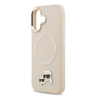 Apple iPhone 17 Kılıf Karl Lagerfeld Orjinal Lisanslı M-safe Şarj Özellikli Metal Kamera ve Buton Tasarımlı K&C PU Deri Kapak - 9