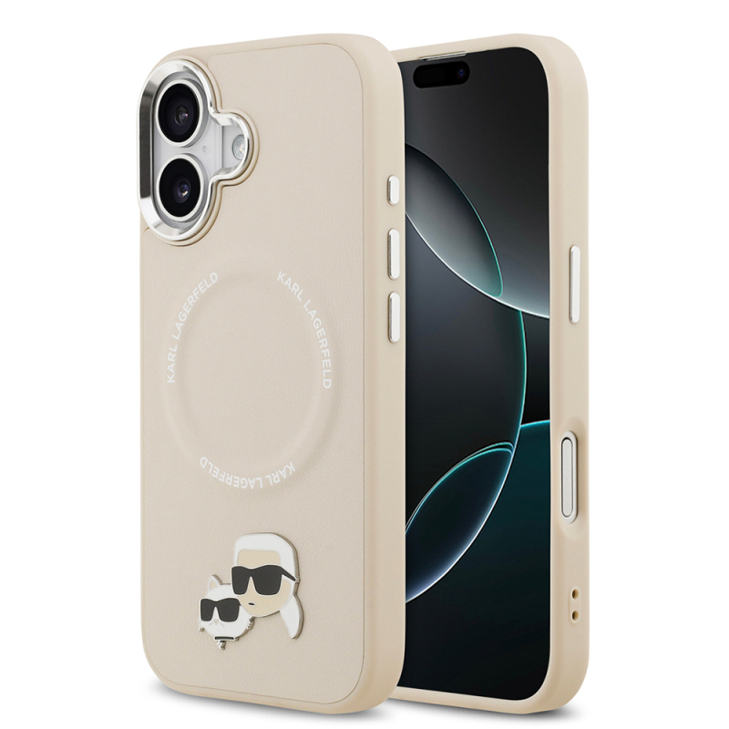 Apple iPhone 17 Kılıf Karl Lagerfeld Orjinal Lisanslı M-safe Şarj Özellikli Metal Kamera ve Buton Tasarımlı K&C PU Deri Kapak - 2