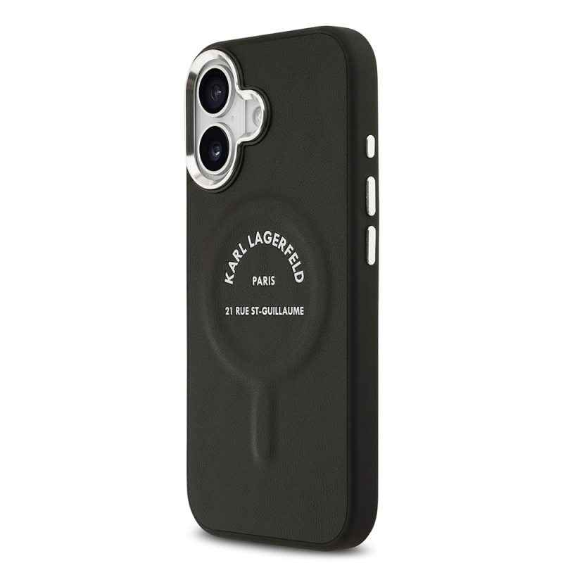 Apple iPhone 17 Kılıf Karl Lagerfeld Orjinal Lisanslı M-safe Şarj Özellikli Metal Kamera ve Buton Tasarımlı Paris RSG PU Deri Kapak - 3