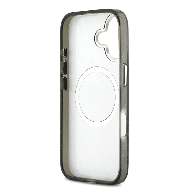 Apple iPhone 17 Kılıf Karl Lagerfeld Orjinal Lisanslı Parlayan Simli Karl & Choupette Heads Kapak - 10