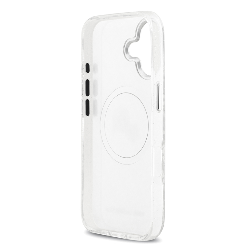 Apple iPhone 17 Kılıf Karl Lagerfeld Orjinal Lisanslı Parlayan Simli Karl & Choupette Heads Kapak - 24