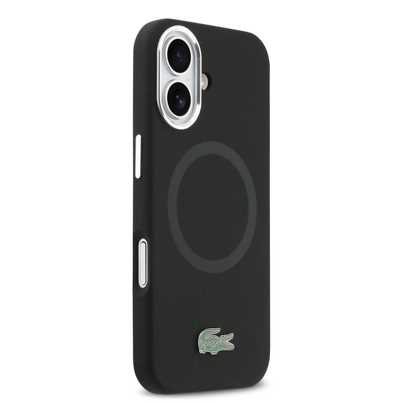 Apple iPhone 17 Kılıf Lacoste Orjinal Lisanslı M-safe Şarj Özellikli İkonik Logolu Metal Kamera Çerçeveli Silikon Kapak - 5