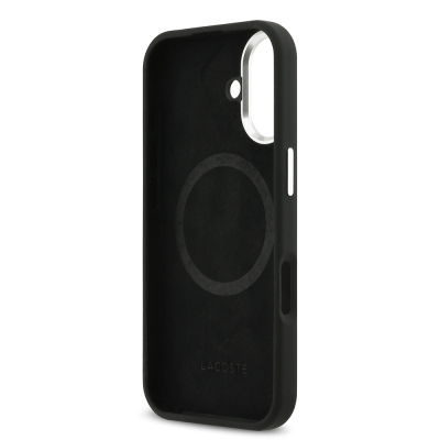 Apple iPhone 17 Kılıf Lacoste Orjinal Lisanslı M-safe Şarj Özellikli İkonik Logolu Metal Kamera Çerçeveli Silikon Kapak - 8