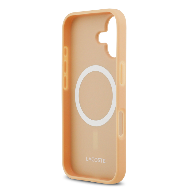 Apple iPhone 17 Kılıf Lacoste Orjinal Lisanslı M-safe Şarj Özellikli PU Deri Tasarımlı Karışık Monogram Desenli Kapak - 15