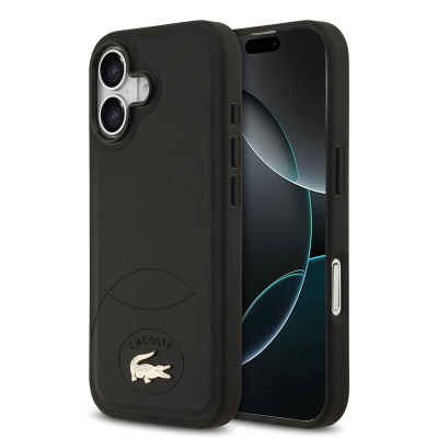 Apple iPhone 17 Kılıf Lacoste Orjinal Lisanslı M-safe Şarj Özellikli PU Deri Tasarımlı Metal Logolu Kapak - 1