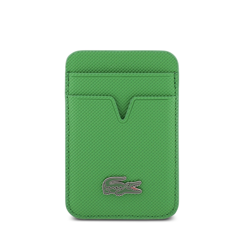 Apple iPhone 17 Kılıf Lacoste Orjinal Lisanslı M-safe Şarj Özellikli PU Pike Desenli Metal Logolu Kartlıklı Kapak - 30