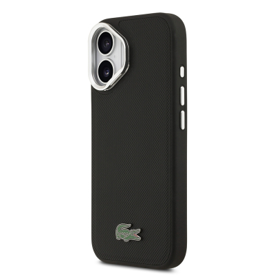 Apple iPhone 17 Kılıf Lacoste Orjinal Lisanslı M-safe Şarj Özellikli PU Pike Desenli Standlı Metal Logolu Kapak - 3