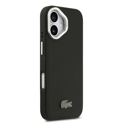 Apple iPhone 17 Kılıf Lacoste Orjinal Lisanslı M-safe Şarj Özellikli PU Pike Desenli Standlı Metal Logolu Kapak - 5