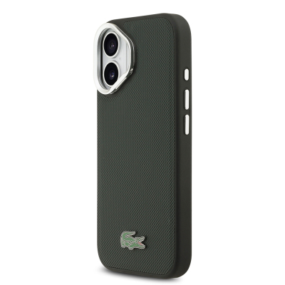 Apple iPhone 17 Kılıf Lacoste Orjinal Lisanslı M-safe Şarj Özellikli PU Pike Desenli Standlı Metal Logolu Kapak - 19