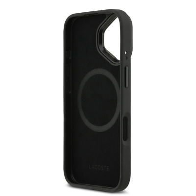 Apple iPhone 17 Kılıf Lacoste Orjinal Lisanslı M-safe Şarj Özellikli Standlı PU Deri Karışık Monogram Desenli Kapak - 8