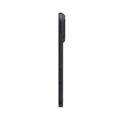 Apple iPhone 17 Kılıf M-safe Şarj Özellikli 1500D Aramid Fiber Pitaka Ultra-Slim Classic Serisi Black-Grey Twill Kapak - 3