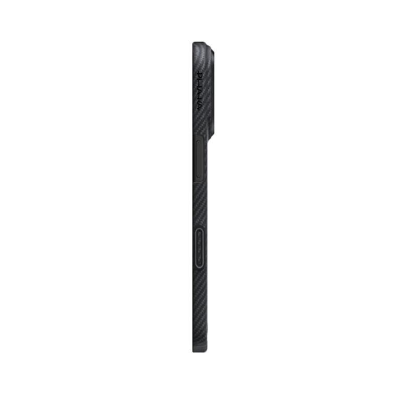 Apple iPhone 17 Kılıf M-safe Şarj Özellikli 1500D Aramid Fiber Pitaka Ultra-Slim Classic Serisi Black-Grey Twill Kapak - 3