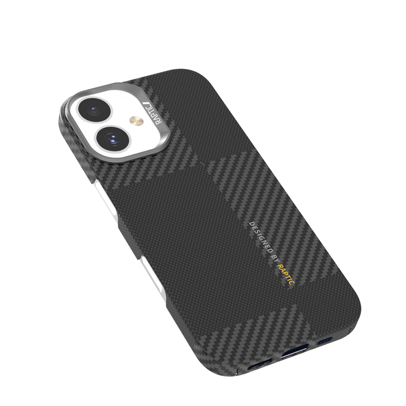 Apple iPhone 17 Kılıf M-safe Şarj Özellikli 600D Metal Kamera Çerçeveli Raptic Aramid Fiber Geotik Serisi Kapak - 3