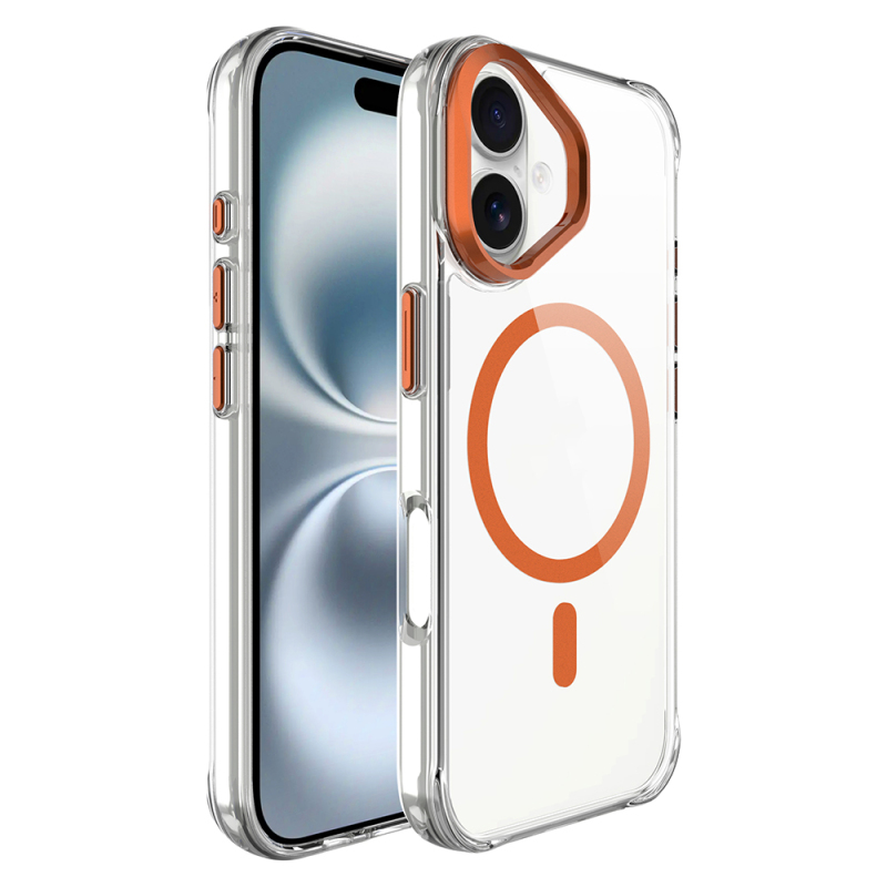 Apple iPhone 17 Kılıf M-safe Şarj Özellikli Airbagli Kamera Standlı Zore Azor Kapak - 5