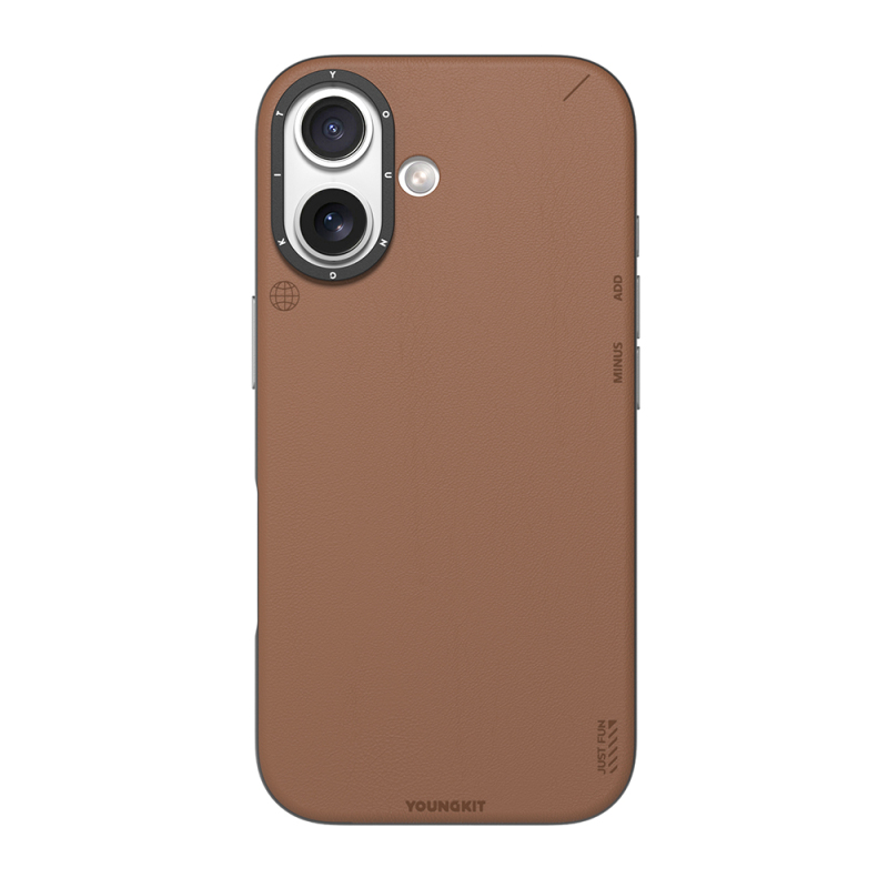 Apple iPhone 17 Kılıf M-safe Şarj Özellikli Basit Mat Deri Desenli Youngkit Tech Fashion Serisi Kapak - 1