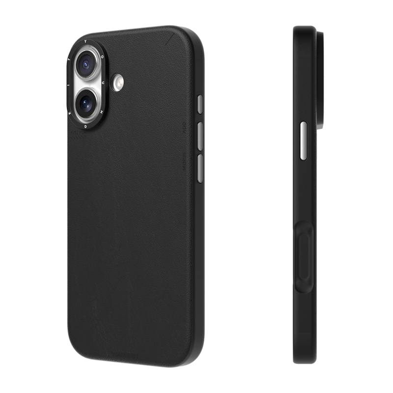 Apple iPhone 17 Kılıf M-safe Şarj Özellikli Basit Mat Deri Desenli Youngkit Tech Fashion Serisi Kapak - 5