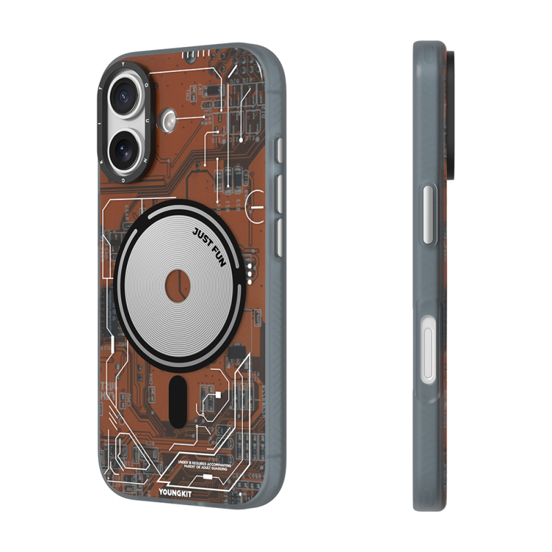 Apple iPhone 17 Kılıf M-safe Şarj Özellikli Kamera Denetim Butonlu Youngkit Technology Serisi Kapak - 5