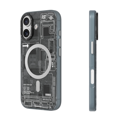 Apple iPhone 17 Kılıf M-safe Şarj Özellikli Kamera Denetim Butonlu Youngkit Technology Serisi Kapak - 7