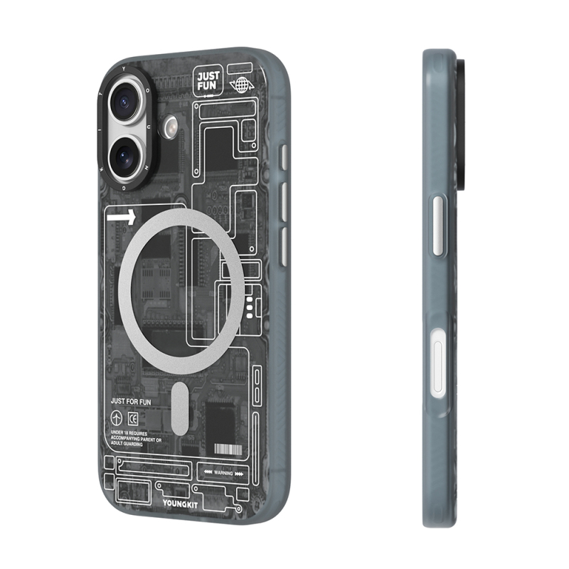 Apple iPhone 17 Kılıf M-safe Şarj Özellikli Kamera Denetim Butonlu Youngkit Technology Serisi Kapak - 7