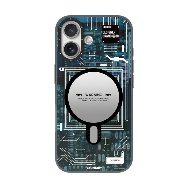 Apple iPhone 17 Kılıf M-safe Şarj Özellikli Kamera Denetim Butonlu Youngkit Technology Serisi Kapak - 3
