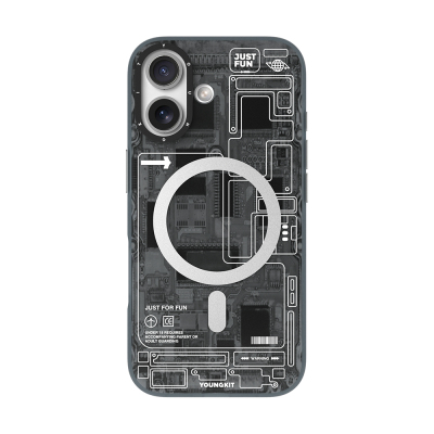 Apple iPhone 17 Kılıf M-safe Şarj Özellikli Kamera Denetim Butonlu Youngkit Technology Serisi Kapak - 4