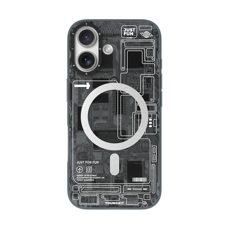 Apple iPhone 17 Kılıf M-safe Şarj Özellikli Kamera Denetim Butonlu Youngkit Technology Serisi Kapak - 4