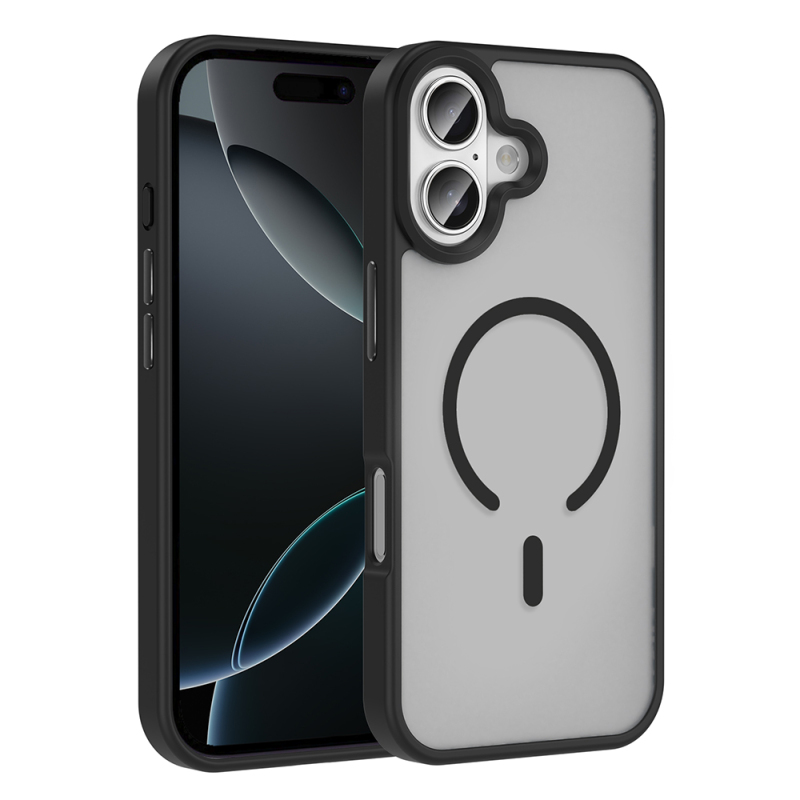 Apple iPhone 17 Kılıf M-safe Şarj Özellikli Mat Arka Yüzey Zore Sio Kapak - 3