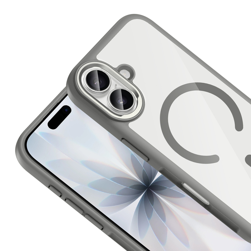 Apple iPhone 17 Kılıf M-Safe Şarj Özellikli Metal Kamera Çerçeveli Zore Tiko Kapak - 14