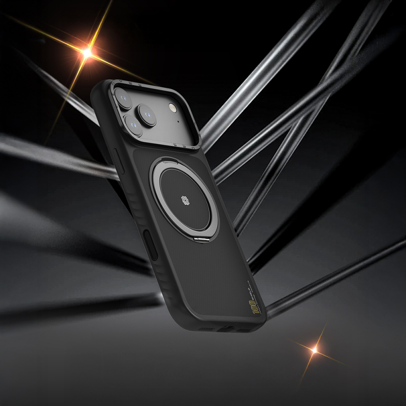 Apple iPhone 17 Kılıf M-safe Şarj Özellikli Metal Standlı Lenyes CK225 Kapak - 6