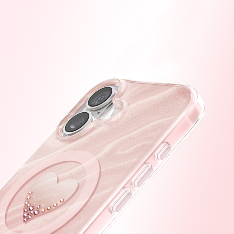 Apple iPhone 17 Kılıf M-Safe Şarj Özellikli Orjinal Swarovski Taşlı Zore Paris Rovix Sert PC Kapak - 14