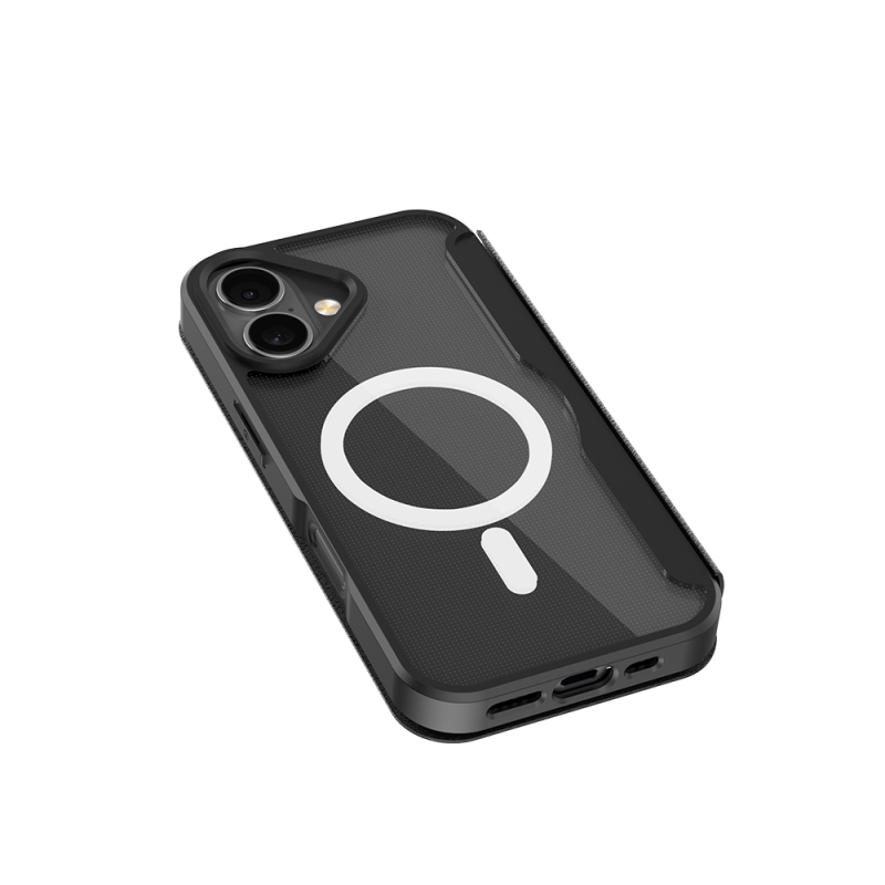Apple iPhone 17 Kılıf M-Safe Şarj Özellikli Raptic Air Folio Şeffaf Kartlıklı Kapaklı Kılıf - 9